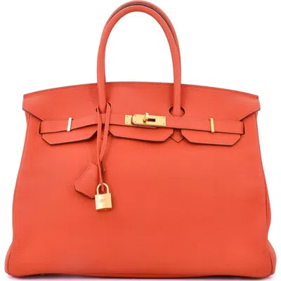 Pre-owned Hermes  Hermes Birkin Handbag Orange Togo With Gold Hardware 35