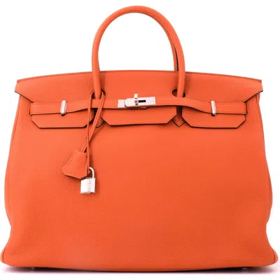 Pre-owned Hermes  Hermes Birkin Handbag Orange Togo With Palladium Hardware 40