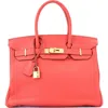Pre-owned Hermes  Hermes Birkin Handbag Pink Clemence With Gold Hardware 30