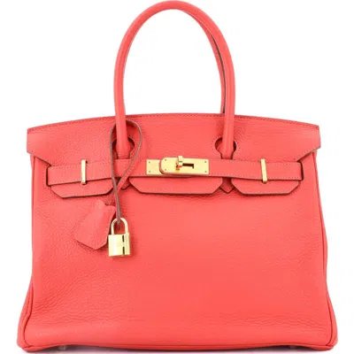 Pre-owned Hermes  Hermes Birkin Handbag Pink Clemence With Gold Hardware 30