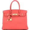 Pre-owned Hermes  Hermes Birkin Handbag Pink Clemence With Gold Hardware 30
