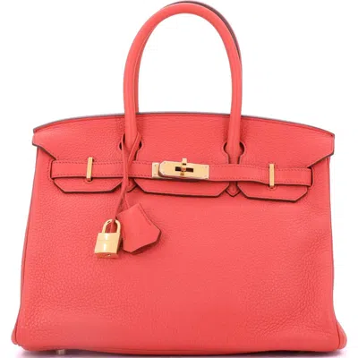 Pre-owned Hermes  Hermes Birkin Handbag Pink Clemence With Gold Hardware 30 In Purple