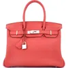 Pre-owned Hermes  Hermes Birkin Handbag Pink Clemence With Palladium Hardware 30 In Purple