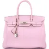 Pre-owned Hermes  Hermes Birkin Handbag Pink Clemence With Palladium Hardware 30 In Purple