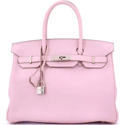 Pre-owned Hermes  Hermes Birkin Handbag Pink Clemence With Palladium Hardware 30 In Purple