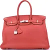 Pre-owned Hermes  Hermes Birkin Handbag Pink Clemence With Palladium Hardware 35 In Pink