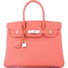 Pre-owned Hermes  Hermes Birkin Handbag Pink Epsom With Palladium Hardware 30 In Pink