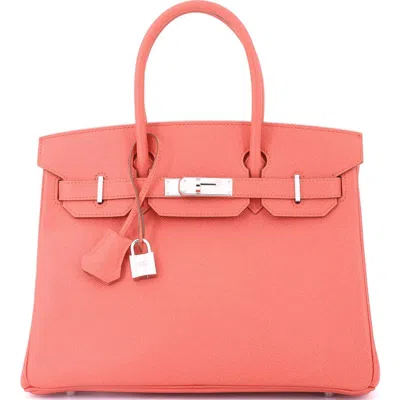 Pre-owned Hermes  Hermes Birkin Handbag Pink Epsom With Palladium Hardware 30