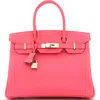 Pre-owned Hermes  Hermes Birkin Handbag Pink Epsom With Palladium Hardware 30 In Pink