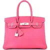 Pre-owned Hermes  Hermes Birkin Handbag Pink Epsom With Palladium Hardware 30