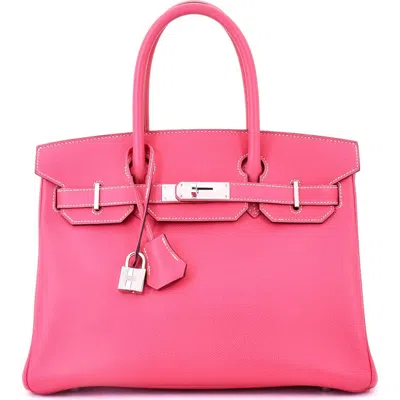 Pre-owned Hermes  Hermes Birkin Handbag Pink Epsom With Palladium Hardware 30