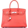 Pre-owned Hermes  Hermes Birkin Handbag Pink Epsom With Palladium Hardware 30 In Red