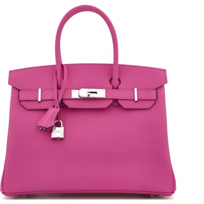 Pre-owned Hermes  Hermes Birkin Handbag Pink Epsom With Palladium Hardware 30 In Purple