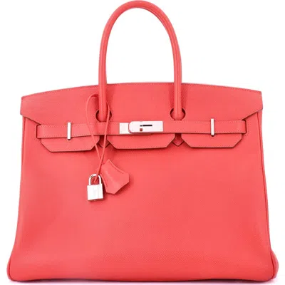Pre-owned Hermes  Hermes Birkin Handbag Pink Epsom With Palladium Hardware 35