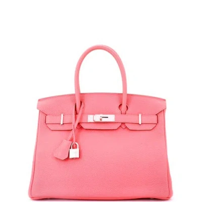 Pre-owned Hermes  Hermes Birkin Handbag Pink Togo With Palladium Hardware 30
