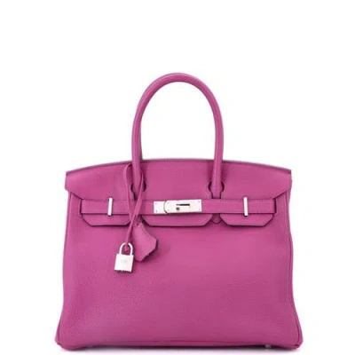 Pre-owned Hermes  Hermes Birkin Handbag Pink Togo With Palladium Hardware 30 In Purple