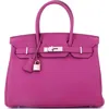 Pre-owned Hermes  Hermes Birkin Handbag Pink Togo With Palladium Hardware 30 In Purple