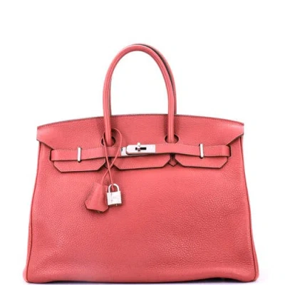 Pre-owned Hermes  Hermes Birkin Handbag Pink Togo With Palladium Hardware 35 In Purple