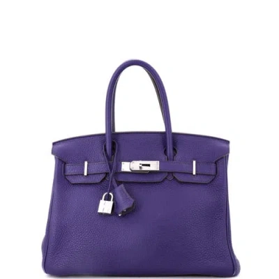 Pre-owned Hermes  Hermes Birkin Handbag Purple Togo With Palladium Hardware 30