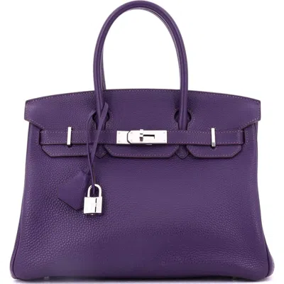 Pre-owned Hermes  Hermes Birkin Handbag Purple Togo With Palladium Hardware 30