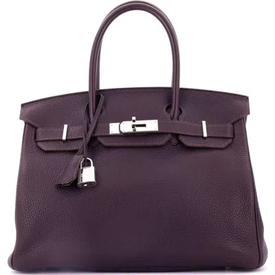 Pre-owned Hermes  Hermes Birkin Handbag Purple Togo With Palladium Hardware 30