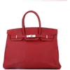 Pre-owned Hermes  Hermes Birkin Handbag Red Clemence With Palladium Hardware 35 In Red
