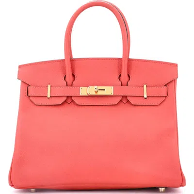 Pre-owned Hermes  Hermes Birkin Handbag Red Epsom With Gold Hardware 30