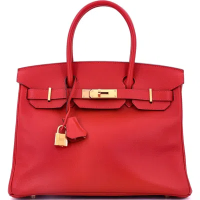 PRE-OWNED HERMES PRE-OWNED HERMES BIRKIN HANDBAG RED EPSOM WITH GOLD HARDWARE 30