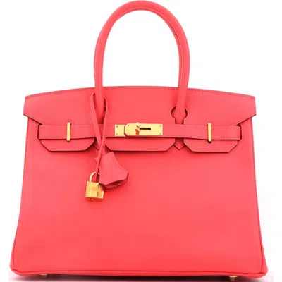 Pre-owned Hermes  Hermes Birkin Handbag Red Epsom With Gold Hardware 30