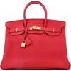 Pre-owned Hermes  Hermes Birkin Handbag Red Epsom With Gold Hardware 35 In Red