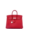 Pre-owned Hermes  Hermes Birkin Handbag Red Epsom With Palladium Hardware 25 In Red