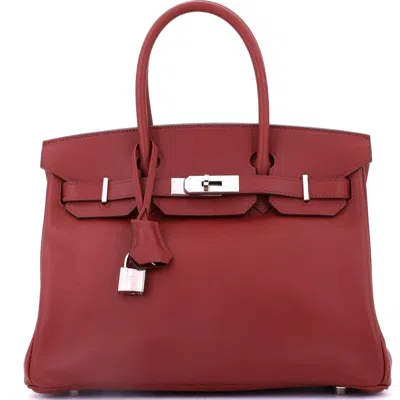 Pre-owned Hermes  Hermes Birkin Handbag Red Jonathan With Palladium Hardware 30
