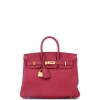 Pre-owned Hermes  Hermes Birkin Handbag Red Togo With Gold Hardware 25 In Red