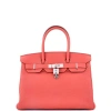 Pre-owned Hermes  Hermes Birkin Handbag Red Togo With Palladium Hardware 30 In Red