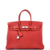 Pre-owned Hermes  Hermes Birkin Handbag Red Togo With Palladium Hardware 35 In Red