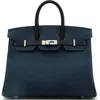 Pre-owned Hermes  Hermes Birkin Handbag Tricolor Epsom With Palladium Hardware 25 In Blue