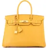 Pre-owned Hermes  Hermes Birkin Handbag Yellow Epsom With Gold Hardware 30 In Yellow