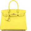 Pre-owned Hermes  Hermes Birkin Handbag Yellow Epsom With Gold Hardware 30 In Green