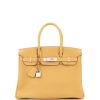 Pre-owned Hermes  Hermes Birkin Handbag Yellow Togo With Palladium Hardware 30 In Yellow