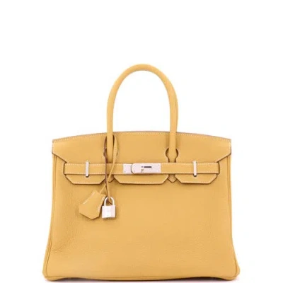 Pre-owned Hermes  Hermes Birkin Handbag Yellow Togo With Palladium Hardware 30
