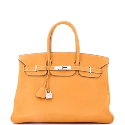 Pre-owned Hermes  Hermes Birkin Handbag Yellow Togo With Palladium Hardware 35