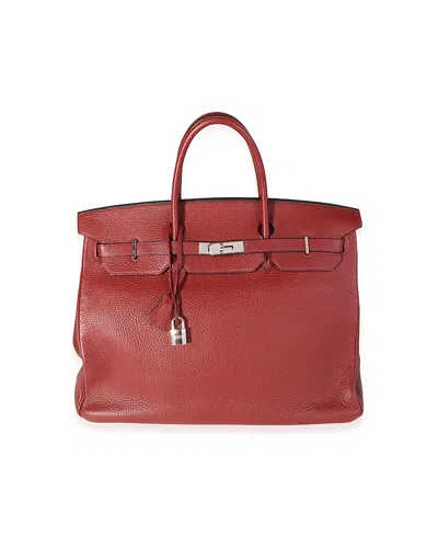 Pre-owned Pre-owned Hermes  Hermes Birkin Leather Handbag In Dark Red