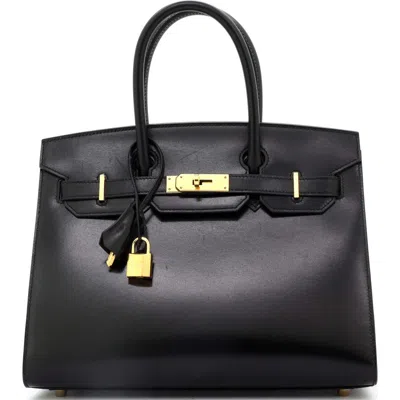Pre-owned Hermes  Hermes Birkin Sellier Bag Black Box Calf With Gold Hardware 30