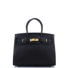 Pre-owned Hermes  Hermes Birkin Sellier Bag Black Epsom With Gold Hardware 30 In Black