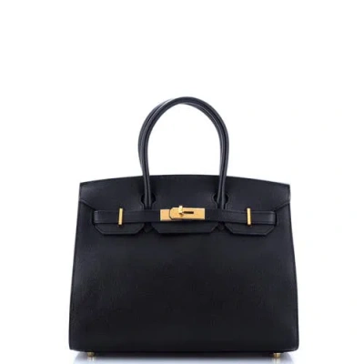 Pre-owned Hermes  Hermes Birkin Sellier Bag Black Epsom With Gold Hardware 30