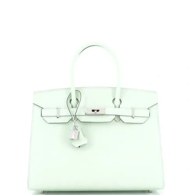 Pre-owned Hermes  Hermes Birkin Sellier Bag Green Epsom With Palladium Hardware 30