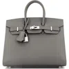 Pre-owned Hermes  Hermes Birkin Sellier Bag Grey Epsom With Palladium Hardware 25 In Gray