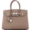 Pre-owned Hermes  Hermes Birkin Sellier Bag Grey Epsom With Palladium Hardware 30 In Brown