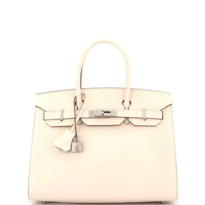 Pre-owned Hermes  Hermes Birkin Sellier Bag Light Epsom With Palladium Hardware 30 In Brown