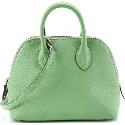 Pre-owned Hermes  Hermes Bolide 1923 Bag Chevre Mysore Mini In Green